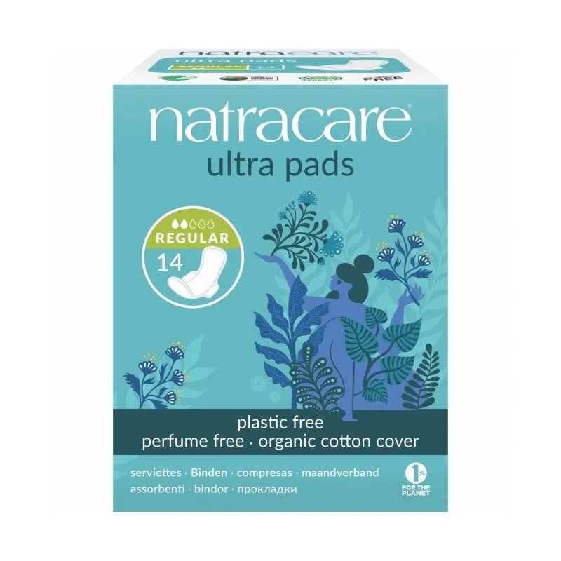 Absorbante normale cu aripioare Natracare - Bumbac Organic